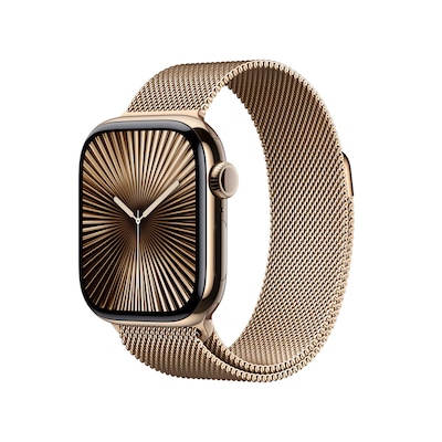 Image of Apple Watch S10 Gold Titanium Milanese Loop Gold GPS + Cellular 42mm MX083QF/A 2024