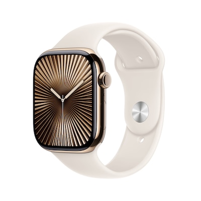 Image of Apple Watch S10 Gold Titanium Sport Band Polarstern S/M GPS + Cellular 46mm MWYX3QF/A 2024