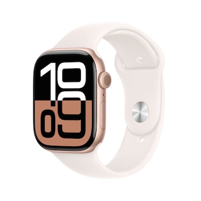 Image of Apple Watch S10 Roségold Aluminium Sport Band Blassrosa- M/L GPS + Cellular 46mm MWY73QF/A 2024