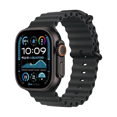 Image of Apple Watch Ultra 2 Schwarz Titanium Ocean Band Schwarz 2024 GPS + Cellular 49mm