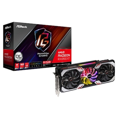 Image of ASRock Radeon RX 6900 XT Phantom Gaming D 16G OC Grafikkarte - RDNA 2, 16GB GDDR6, HDMI, 3x DP