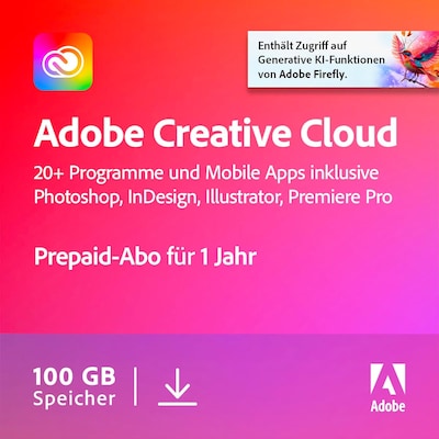 Image of Adobe Creative Cloud All Apps | 1 Jahr | 100GB | PC/Mac