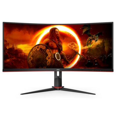 Image of AOC Gaming CU34G2XP - 34 Zoll WQHD Curved Monitor, 180 Hz FreeSync Prem., HDR400 (3440x1440, 1ms GtG, HDMI, DisplayPort, USB Hub) schwarz-rot