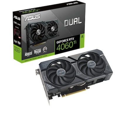 Image of ASUS Dual GeForce RTX 4060 Ti Advanced 16G Grafikkarte - 16GB GDDR6, 1x HDMI, 3x DP