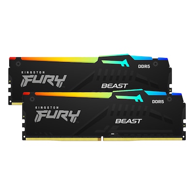 Image of Kingston FURY Beast RGB Schwarz 64GB Kit (2x32GB) DDR5-6000 EXPO CL36 DIMM Arbeitsspeicher