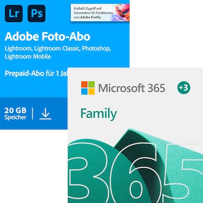 Image of Adobe Creative Cloud Foto-Abo | 1 Jahr | 20GB | PC/Mac | inkl. Microsoft 365 Family [6 User - 12+3 Monate]