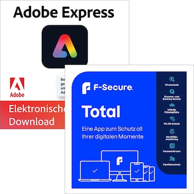 Image of Adobe Express Premium | 1 Jahr | 100GB | Web/iOS/Android | inkl. F-Secure TOTAL [1 Dev - 15 Monate - Vollversion]