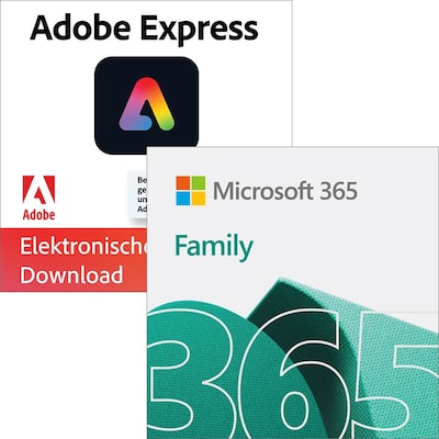 Image of Adobe Express Premium | 1 Jahr | 100GB | Web/iOS/Android | inkl. Microsoft 365 Family [6 Benutzer // 1 Jahr + 3 Monate extra]