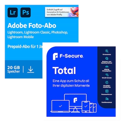 Image of Adobe Creative Cloud Foto-Abo | 1 Jahr | 20GB | PC/Mac | inkl. F-Secure Total [1 Device - 12+3 Monate]