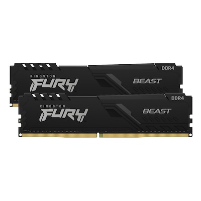 Image of Kingston FURY Beast Schwarz 32GB Kit (2x16GB, R2) DDR4-3200 CL16 'UDIMM Gaming Arbeitsspeicher