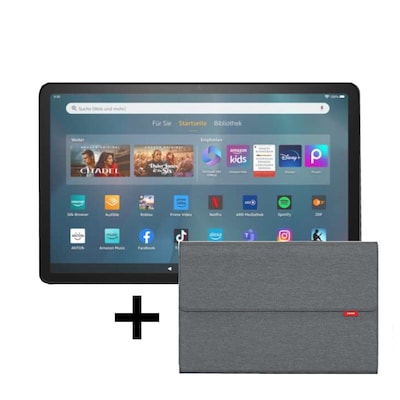 Image of Bundle Amazon Fire Max 11 Tablet, grau + Yoga Sleeve 128GB mit klarem 11-Zoll-Display, Octa-Core-Prozessor, 4 GB RAM, 14 Stunden Akkulaufzeit, 128 GB