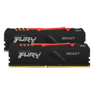 Image of Kingston FURY Beast RGB 16GB Kit (2x8GB) DDR4-3200 CL16 UDIMM Gaming Arbeitsspeicher