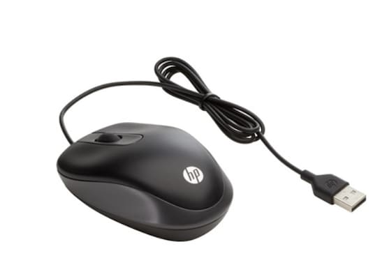 Image of HP USB-Reisemaus Travel - optische Maus (kabelgebunden, 1000dpi, 2 Tasten, Linkshänder geeignet)