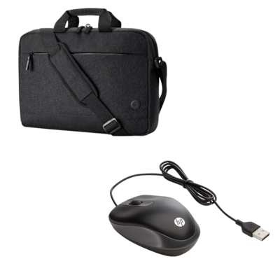 Image of Bundle HP 15,6 Zoll Tasche und USB Maus - optische Maus (kabelgebunden, 1000dpi, 2 Tasten, Linkshänder geeignet)