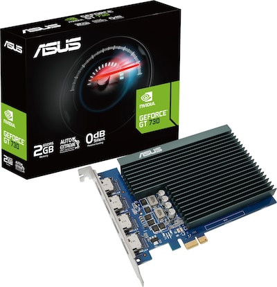 Image of ASUS GeForce GT 730 2GB GDDR5 Grafikkarte - GT730-SL-2GD5-BRK-E, 2GB GDDR5, 4x HDMI