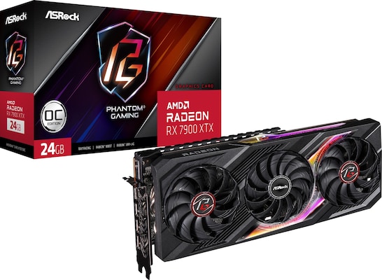 Image of ASRock Radeon RX 7900 XTX Phantom Gaming OC Grafikkarte - 24GB GDDR6, HDMI, 3x DP, HDMI