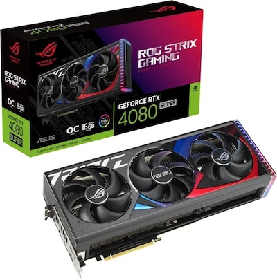 Image of ASUS ROG Strix GeForce RTX 4080 SUPER OC Grafikkarte - 16GB GDDR6X, 2x HDMI, 3x DP