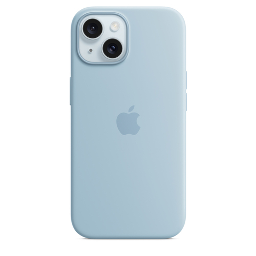 Image of Apple iPhone 15 Sil Case MagS Blue - iPhone 15 Silicone Case with MagSafe - Light Blue (MWND3ZM/A)