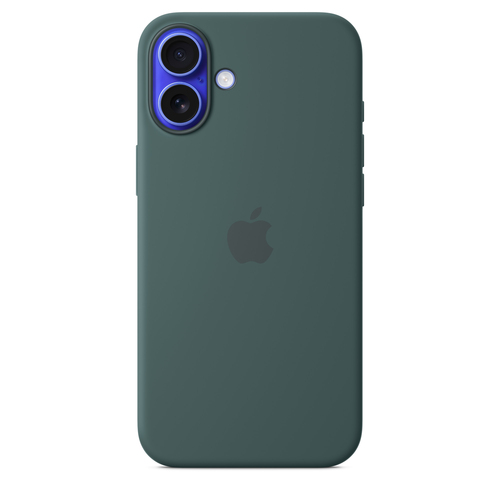 Image of APPLE IPHONE 16 PLUS SILICONE CASE WITH MAGSAFE - LAKE GREEN (MYYH3ZM/A)