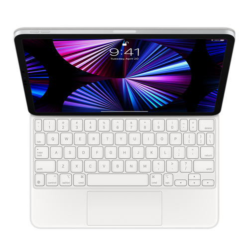 Image of Apple Magic Keyboard - Tastatur und Foliohülle - mit Trackpad - hinterleuchtet - Apple Smart connector - USA - weiß