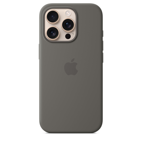 Image of Apple Original iPhone 16 Pro Silikon Case mit MagSafe - Steingrau