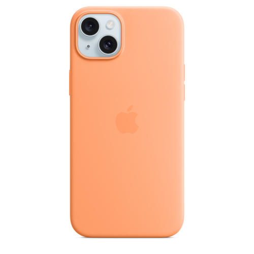 Image of APPLE iPhone 15 Plus Silicone Case with MagSafe - Orange Sorbet (MT173ZM/A)