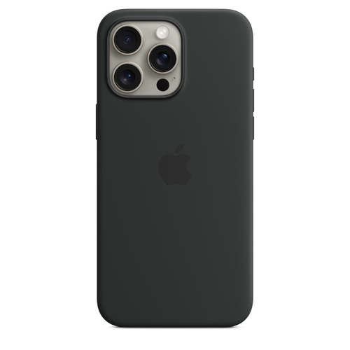 Image of Apple Original iPhone 15 Pro Max Silicone Case mit MagSafe - Schwarz