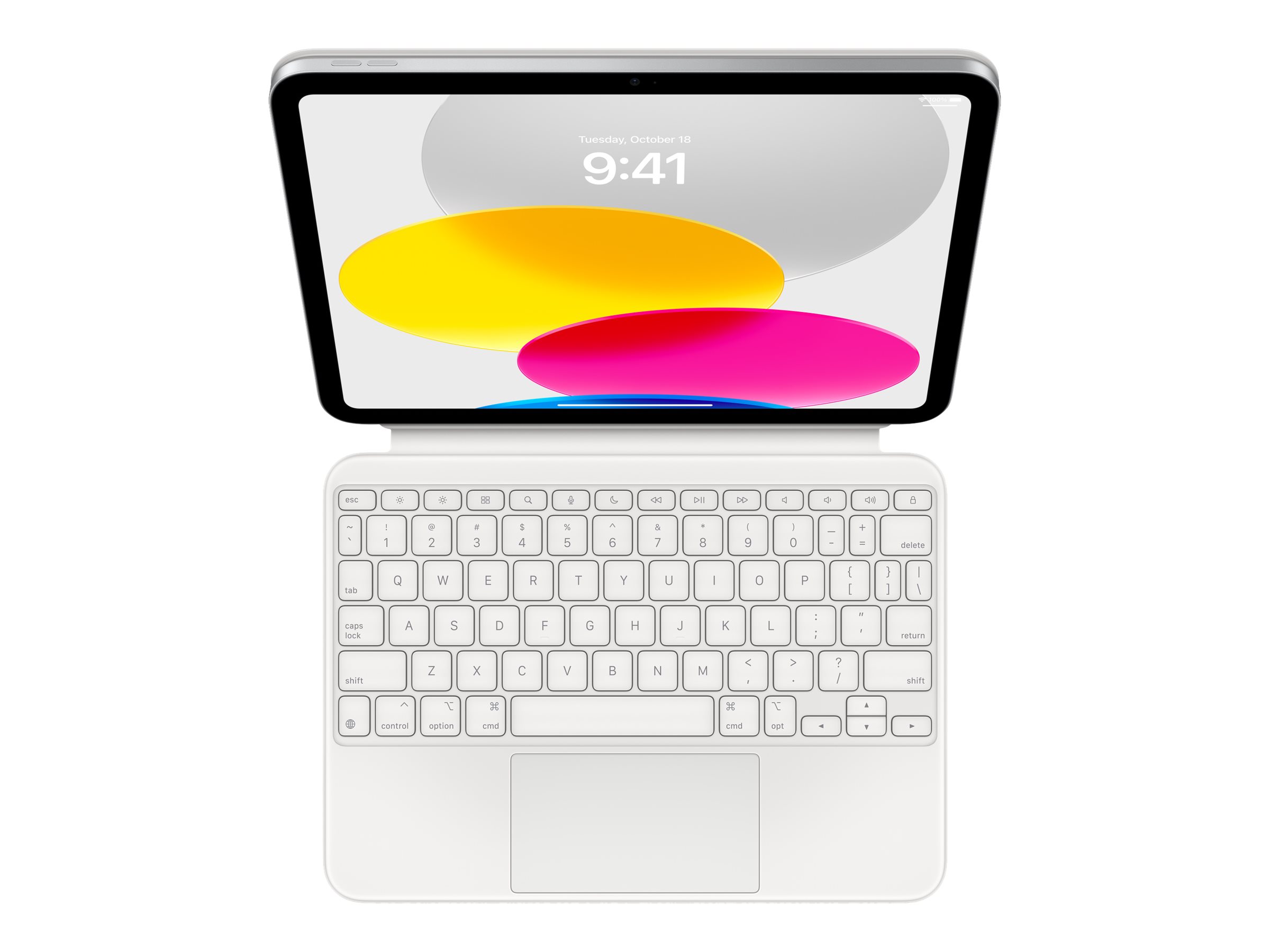 Image of Apple Magic Keyboard Folio - Tastatur und Foliohülle - mit Trackpad - Apple Smart connector - QWERTZ - Deutsch (MQDP3D/A)