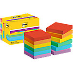 Image of Post-it Super Sticky Haftnotizen 622-12SS-PLAY 47,6 x 47,6 mm 90 Blatt pro Block Blau, Gelb, Grün, Orange, Rot, Violett Quadratisch Unliniert 12 Stück