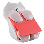 Image of Post-it Haftnotizenspender CAT mit Super Sticky Z-Notes Haftnotizen Mohnrot 90 Blatt