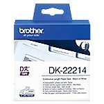 Image of Brother DK-22214 Authentic Papier Endlosetiketten Selbstklebend Schwarzer Druck auf Weiß 12 mm x 30.5m