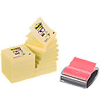 Image of Post-it Super Sticky Z-Notes Haftnotizen 76 x 76 mm gelb Vorteilspack 16 Blöcke à 90 Blatt mit GRATIS Spender